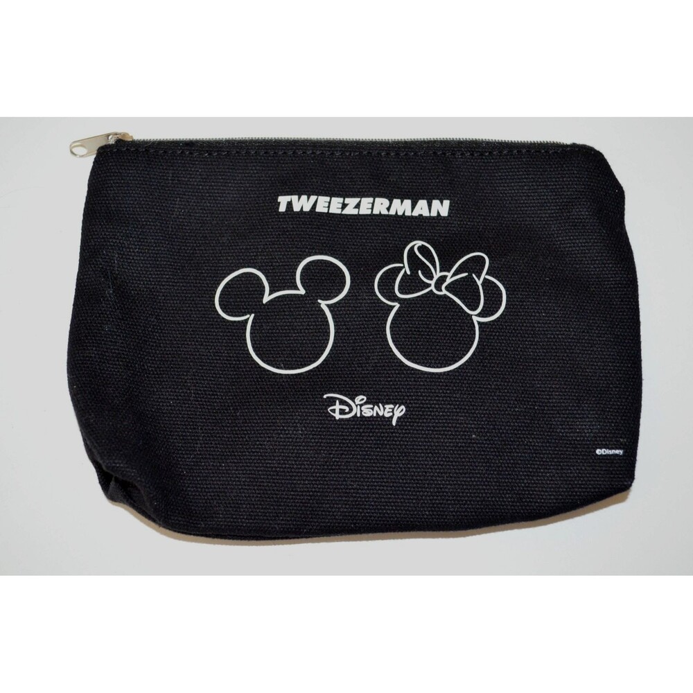 Tweezerman Disney Minnie Mickey Zippered Lined Cosmetics Pouch Black 8" x 5.75"